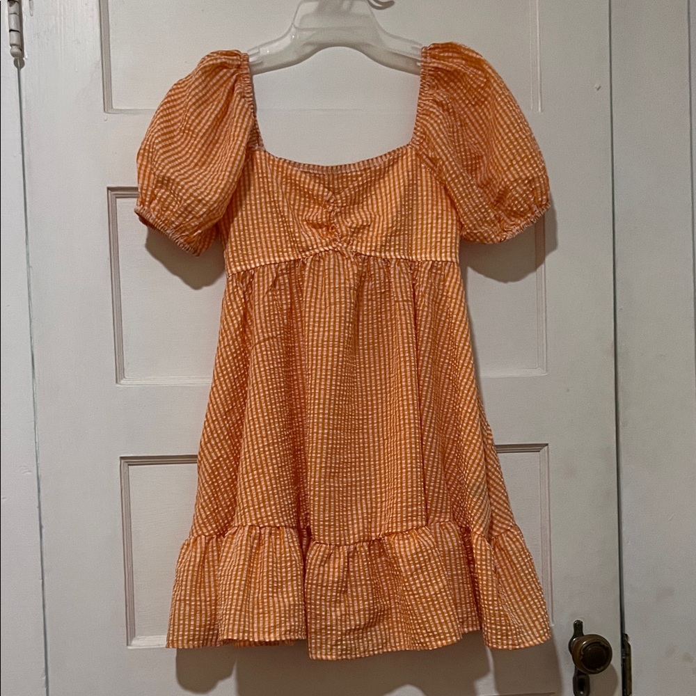 Orange Gingham Women’s Dress